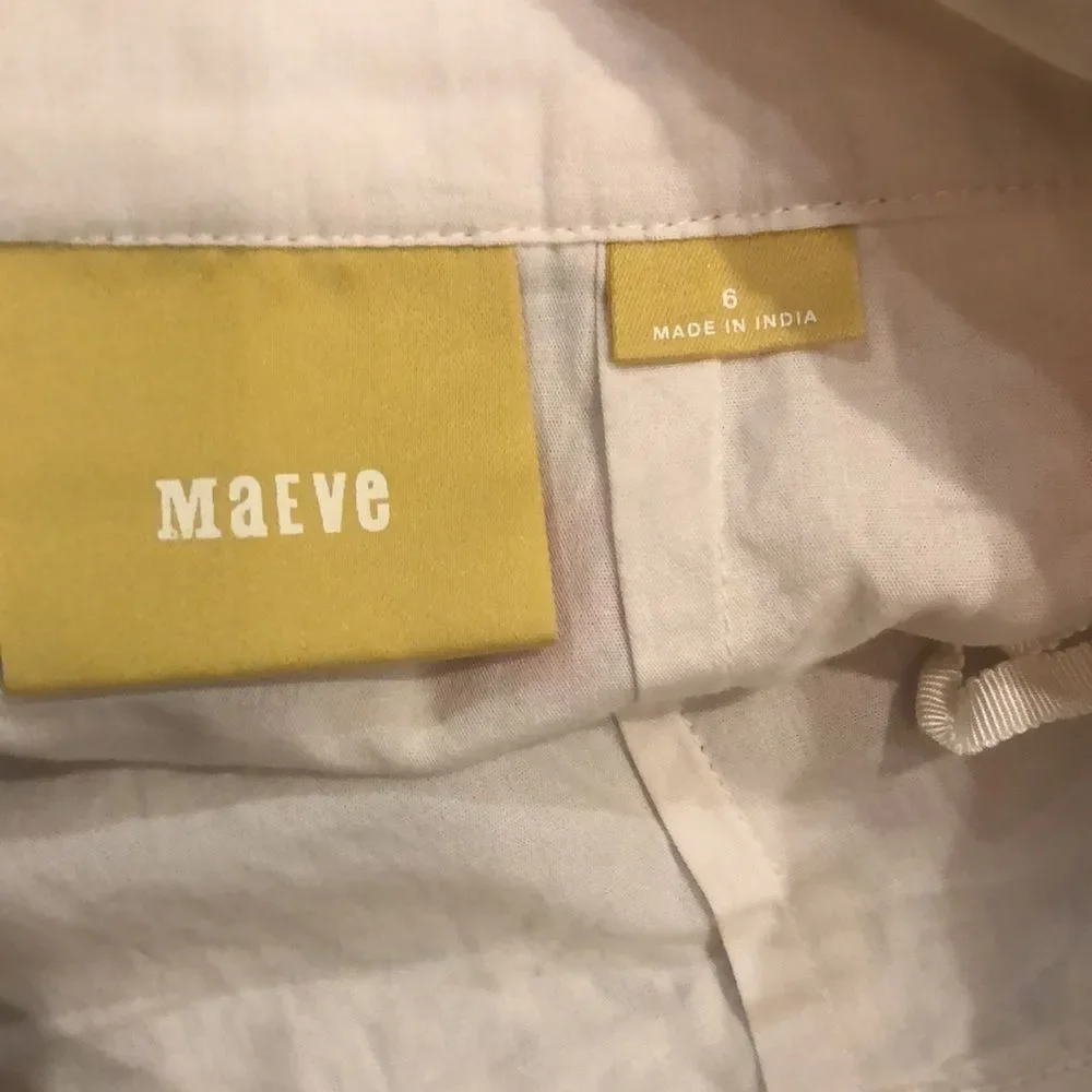 MAEVE ANTHROPOLOGIE Ayaka Lace Cream Embroidered Floral Pencil Skirt Sz 6